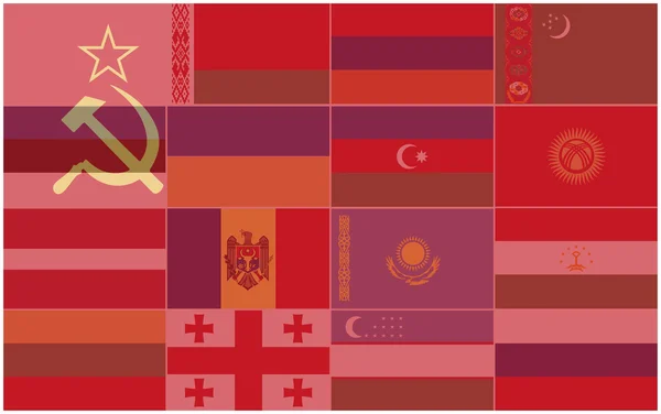 Drapeaux des Républiques de l'ex-URSS — Image vectorielle