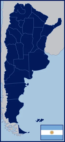 Mappa e Bandiera dell'Argentina — Vettoriale Stock