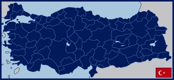 Üres Térkép Törökország zászló — Stock Vector