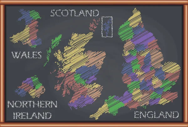 Доска с картой Соединенного Королевства — стоковый вектор