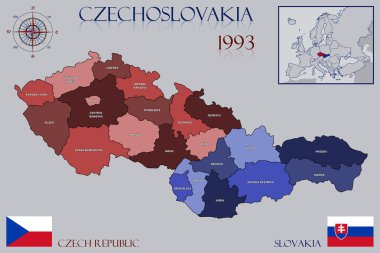 Map of Czechoslovakia clipart