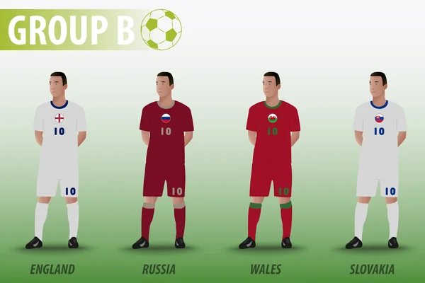 Europejska piłka nożna Grupa B — Wektor stockowy