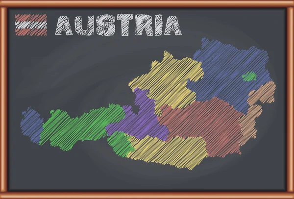 Доска с картой Австрии — стоковый вектор