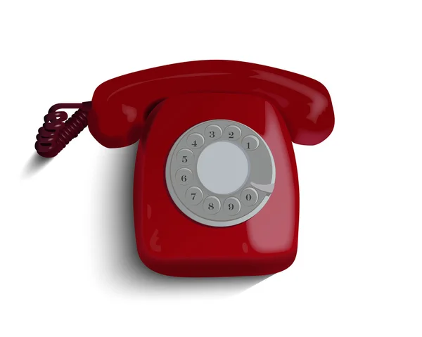 Starý červený telefon — Stockový vektor