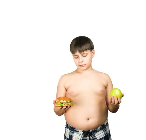 Мальчик с едой — стоковое фото