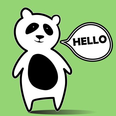 Kartı ile beyaz panda ile.