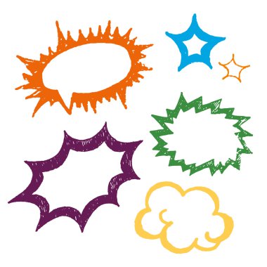 Renkli çizgi roman metin, balonlar