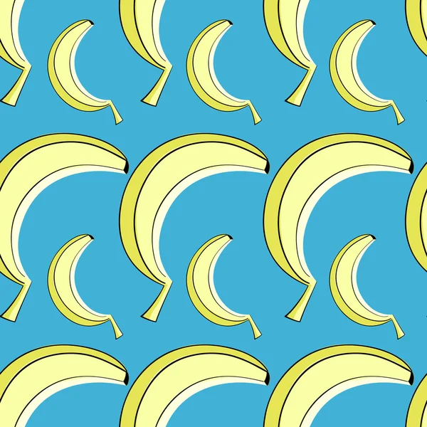 Padrão de banana em azul —  Vetores de Stock