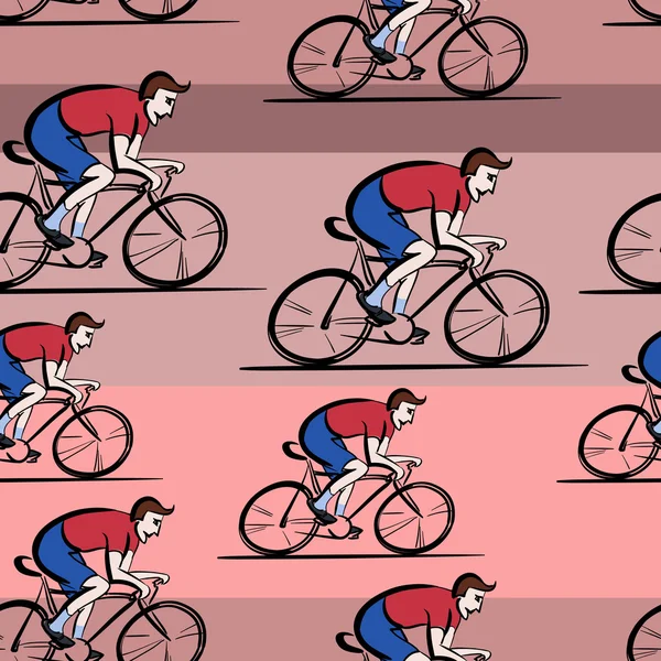 Ciclista deporte salud vida patrón — Vector de stock