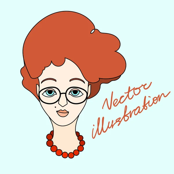 Chica con el pelo de jengibre — Vector de stock