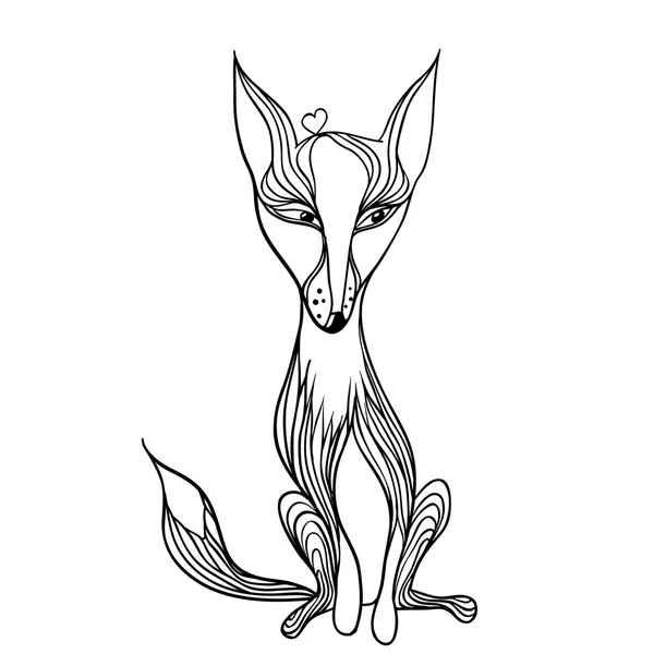 Portrait d'un renard amoureux — Image vectorielle