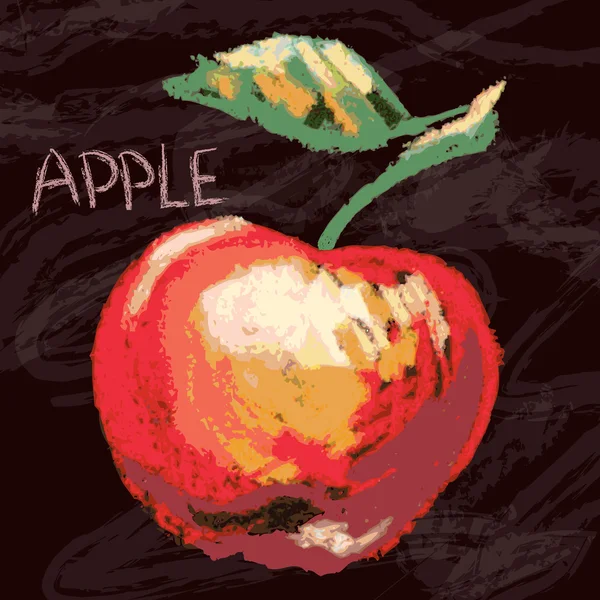 Яскраві кольори пастельного крейдяного яблука . — стоковий вектор