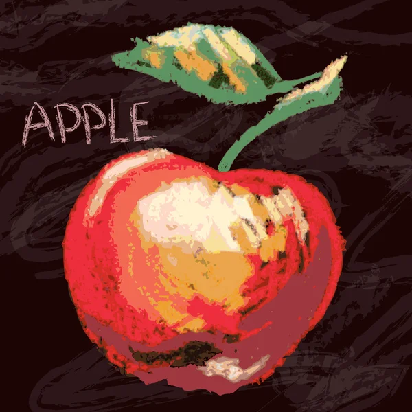 Ljusa färger pastell krita apple. — Stock vektor