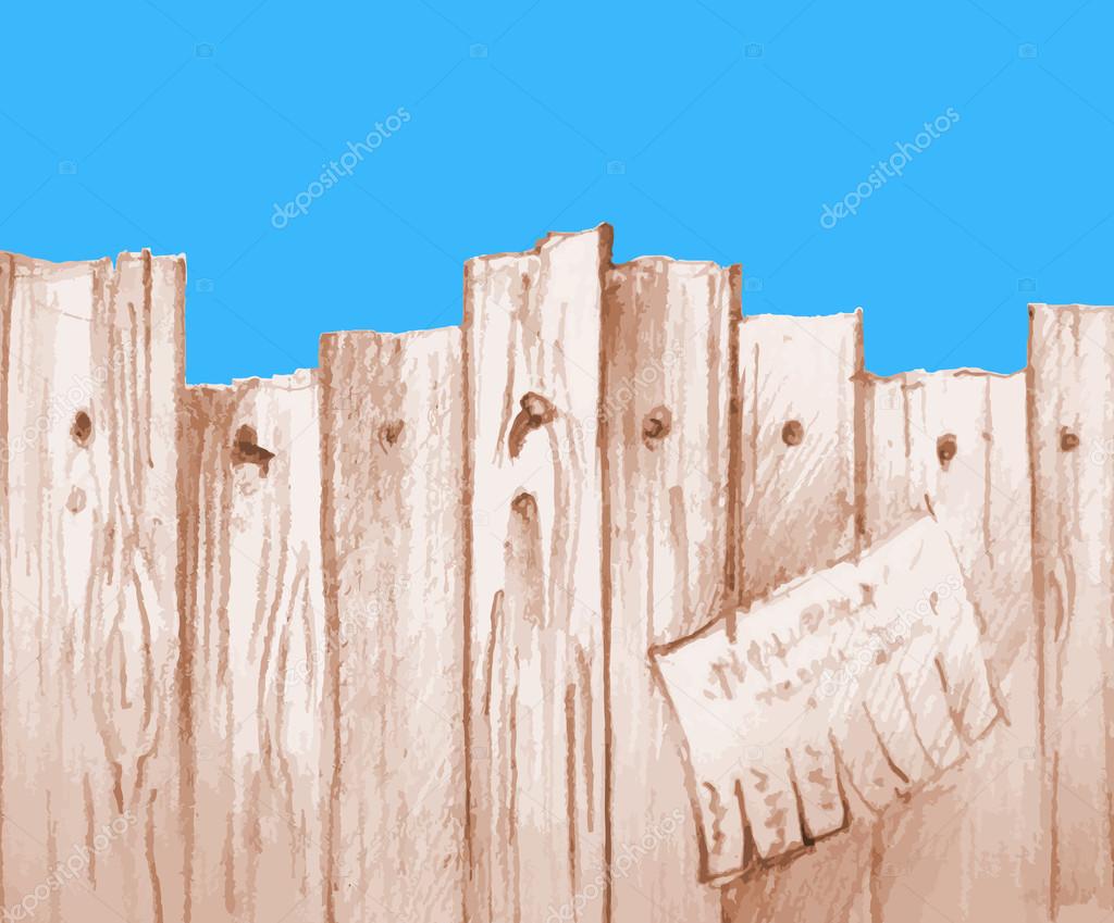 Close up of wooden fence panels