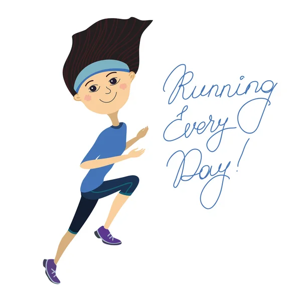 Correr todos los días, chica — Vector de stock