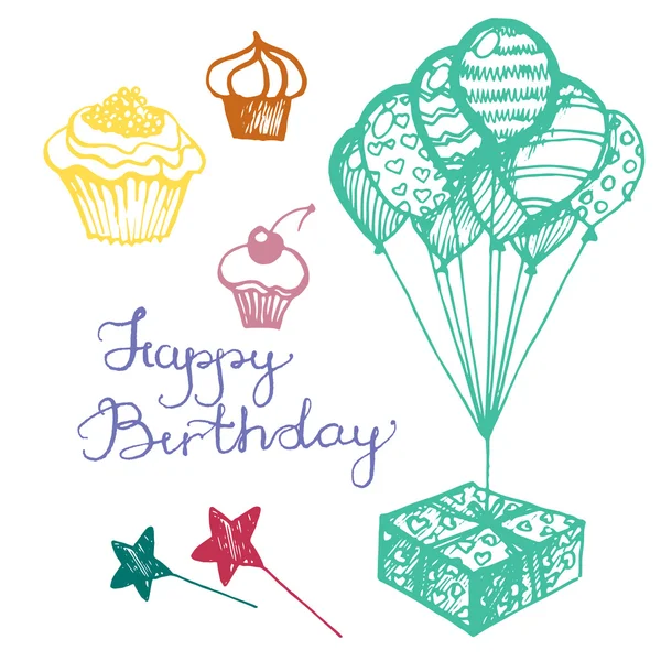 Vector birthday attributes — Stock Vector