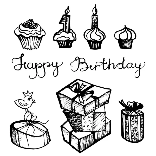 Vector birthday attributes — Stock Vector