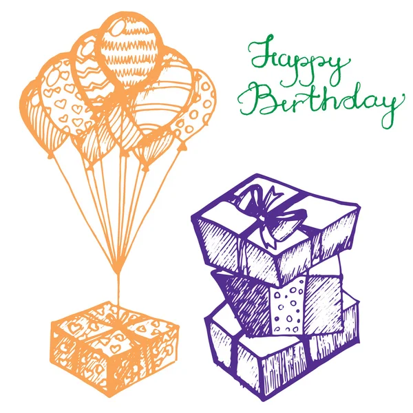 Vector birthday attributes — Stock Vector