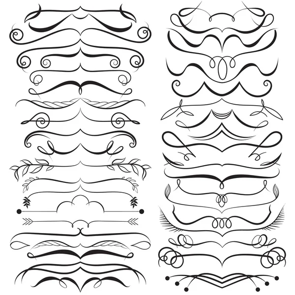 Vektör tasarımı için kaligrafi öğeleri kümesi. Dekoratif Swirls, Scrolls, bölücüler. Vintage vektör çizim.