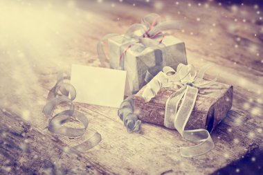 Noel hediye kutuları dekoratif bantları
