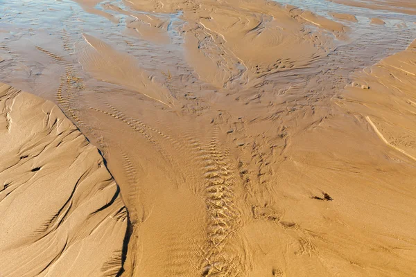 Wellen Auf Der Oberfläche Des Nassen Strandes Bei Sonnigem Wetter — Stockfoto