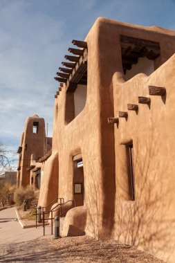 Güneybatı Amerikan Santa Fe tarihi Adobe bina şehir Railyard sıva 