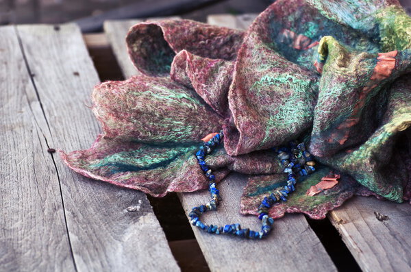 Scarf felting wool from sheep