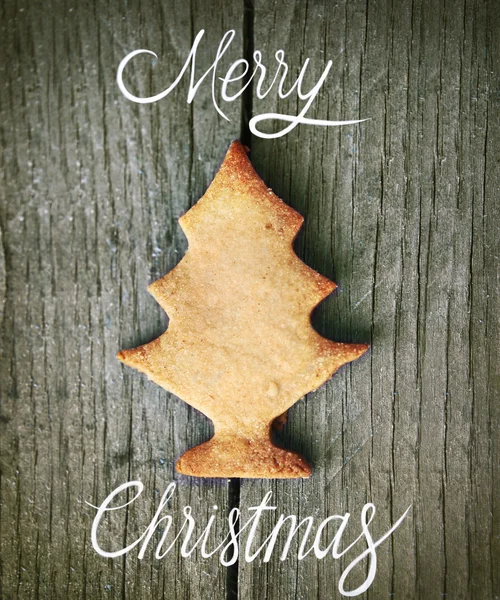 Christmas background with ginger cookie — Stock Photo, Image