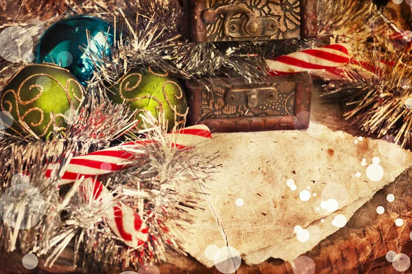 Χριστουγεννιάτικη διακόσμηση με φόντο — Φωτογραφία Αρχείου
