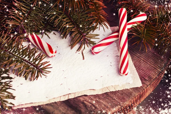 Blanco papier kerstkaart — Stockfoto