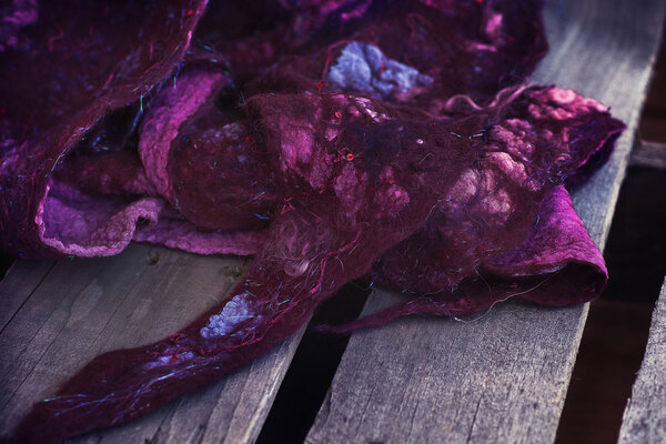 Purple woolen scarf texture