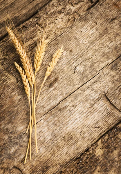 Espiguetas de trigo na mesa — Fotografia de Stock