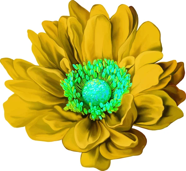 Flor amarela de mona lisa — Vetor de Stock