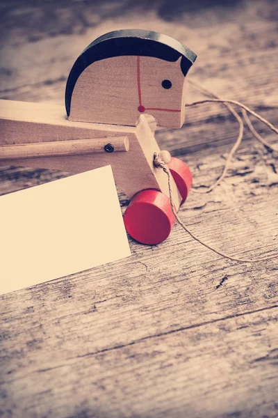 Wooden old style toy horse — Stock Photo, Image