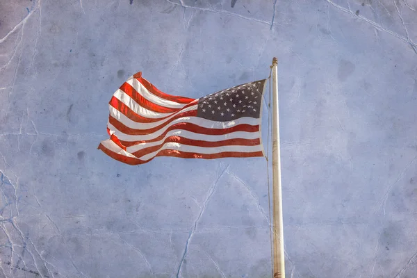 American flag on blue sky — Stock Photo, Image