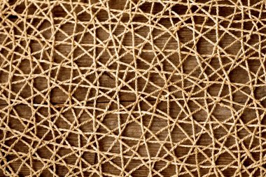 Organik jüt çuval peçete bir ahşap üzerine