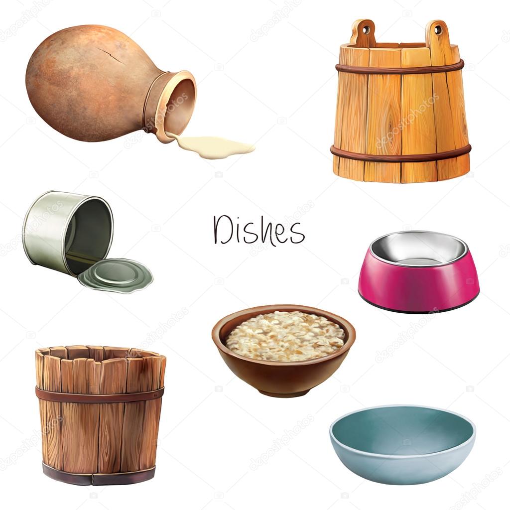 Household dishes and containers