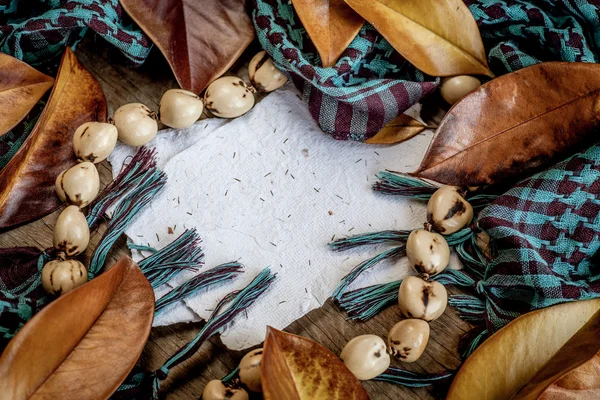 Background with beads and scarf — Stock Photo, Image