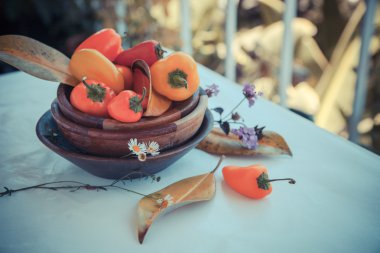 Küçük biber, sonbahar yaprakları