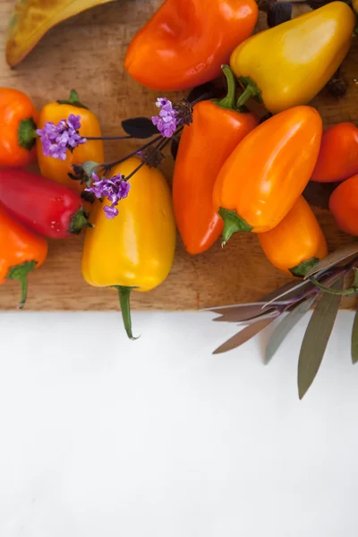 Peperoncini con foglie autunnali — Foto Stock