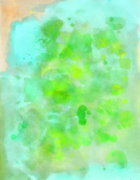 Zöld, kék, akvarell háttér. — Stock Fotó