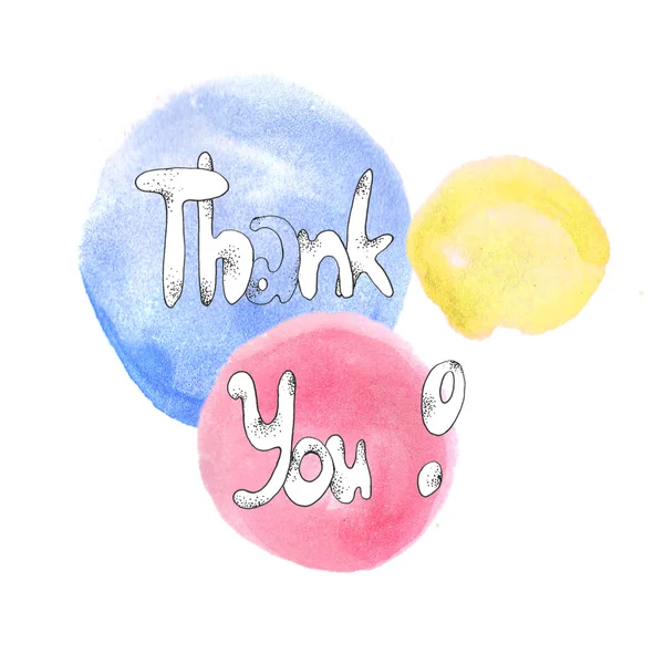 Thank you, ink hand lettering — Stock Photo, Image