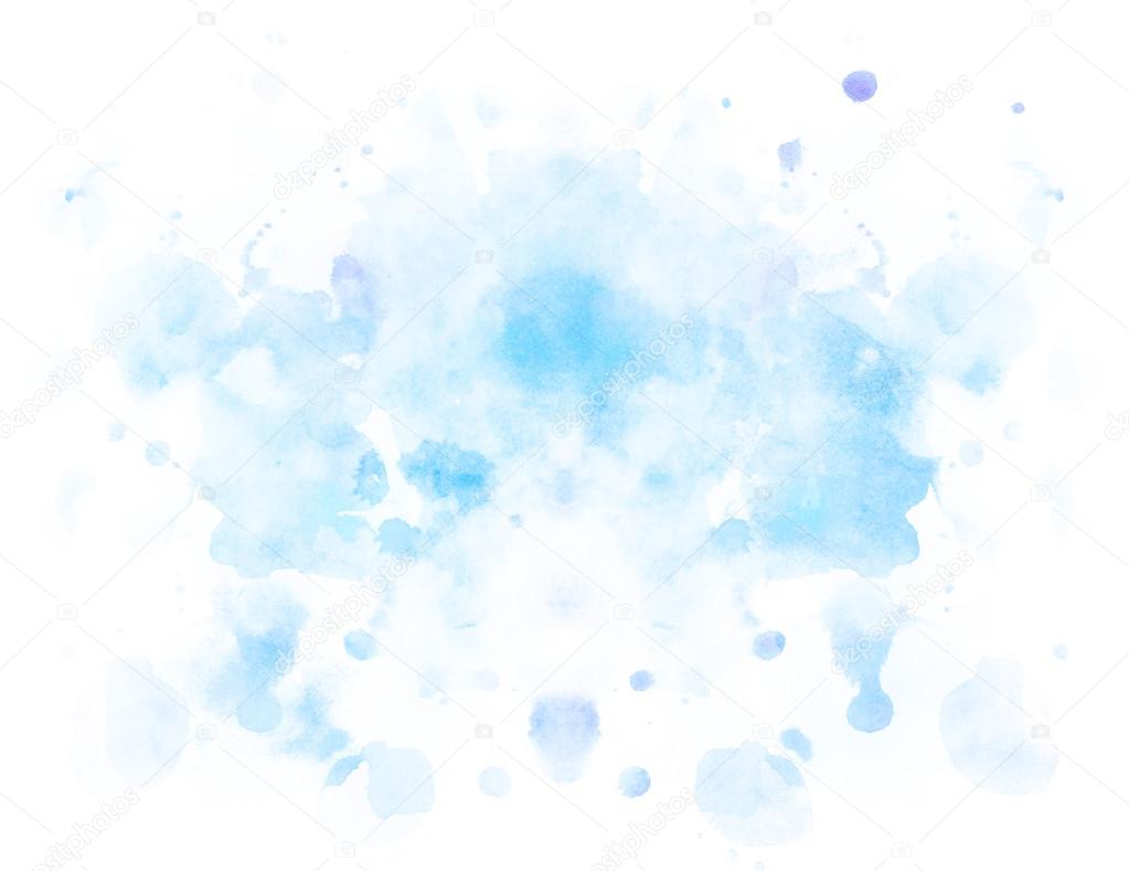 Blue watercolor background.