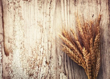 Spikelets buğday eski ahşap tablo