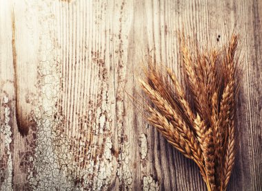 Spikelets buğday eski ahşap tablo
