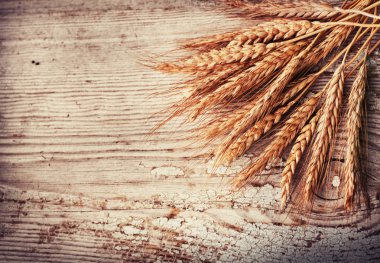 Spikelets buğday eski ahşap tablo