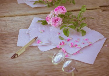 Gözlüklü pembe güller