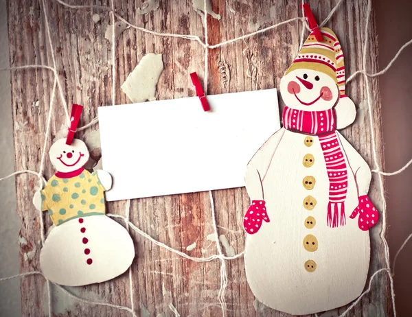 Paper handmade Christmas snowmen — Stock Photo, Image