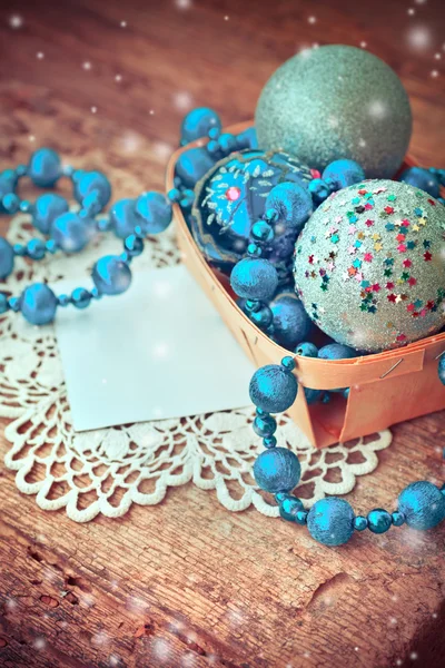 Silver ornaments beaded necklace and balls — Stock Photo, Image