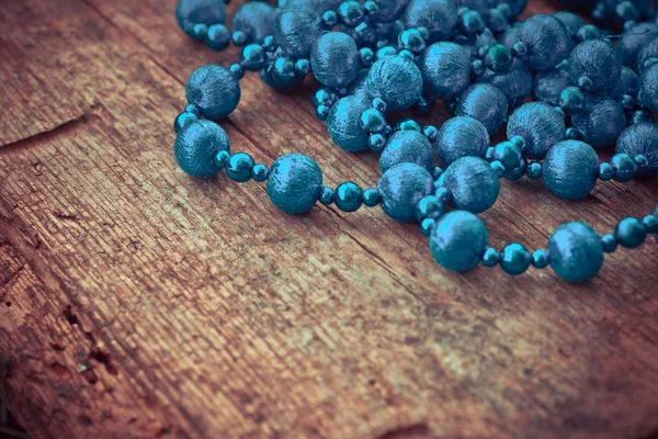 Blue beaded necklace — Stock Photo, Image